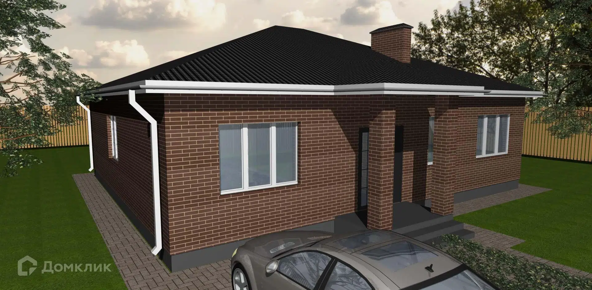 Проект дома «Загородный Дом А3к - 130м» компании ИП Бурым Геннадий Владимирович из материала Кирпич площадью 131м² под ключ за 6500000₽ в Донецке | 1 этаж, 3 спальни, 2 санузла – Домклик