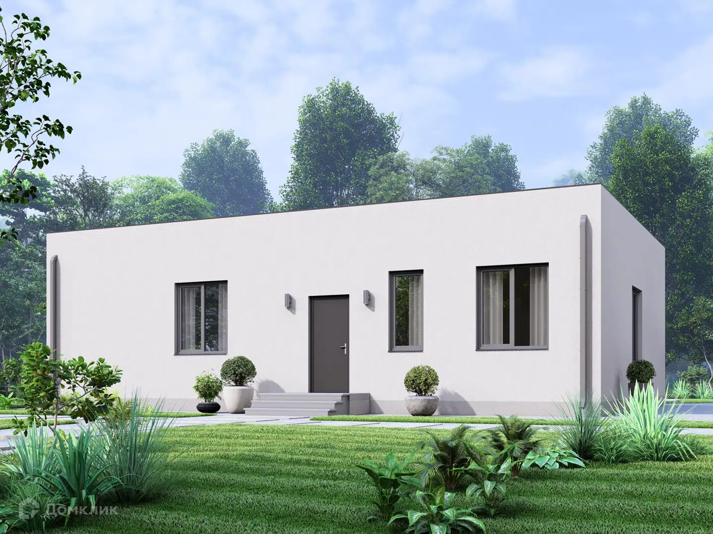 Проект дома «Минимализм 2, 108 (108)» компании СК НА ВЕКА из материала Газобетонные блоки площадью 108.3м² под ключ за 6000000₽ в Донецке | 1 этаж, 3 спальни, 2 санузла – Домклик