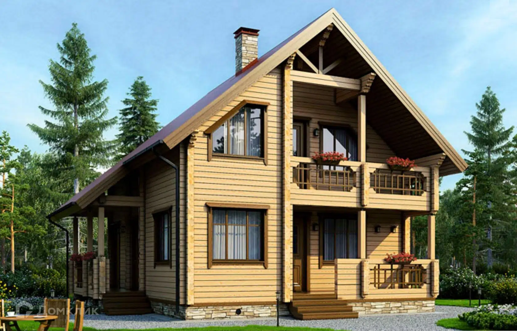 Проект дома «Проект №ВЗ-319 Орион» компании СК «Вологодское Зодчество» из материала Клееный брус площадью 133м² под ключ за 6770000₽ в Донецке | 2 этажа, 4 спальни, 2 санузла – Домклик