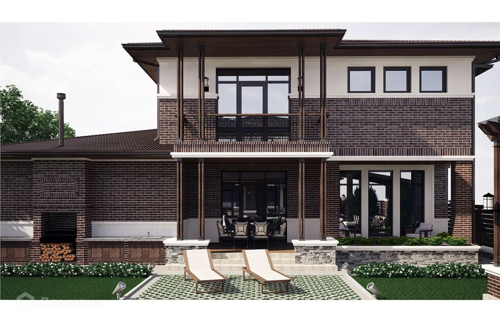 Проект дома «Проект И-65» компании Новация из материала Керамические блоки площадью 177м² под ключ за 9735000₽ в Донецке | 2 этажа, 3 спальни, 2 санузла – Домклик