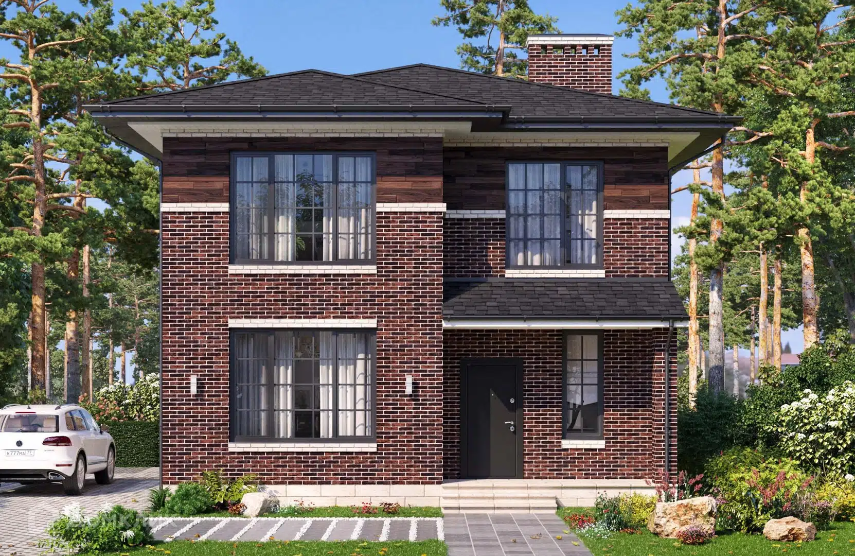 Проект дома «Проект №164» компании СПЕЦ ЗАСТРОЙЩИК из материала Кирпич площадью 154м² под ключ за 9600000₽ в Донецке | 2 этажа, 4 спальни, 2 санузла – Домклик