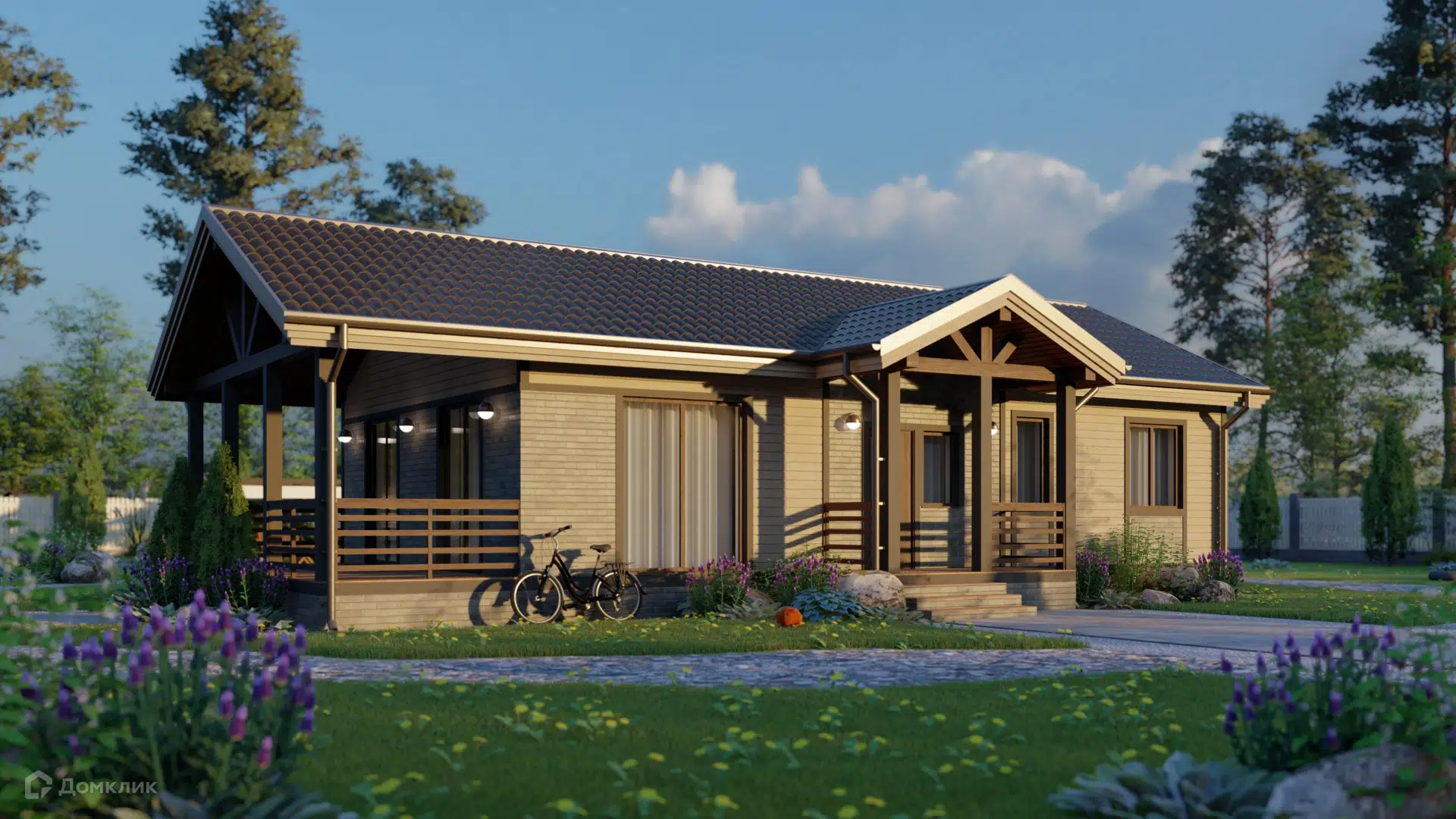 Проект дома «Бойко» компании ООО «Перспектива» из материала SIP-панели площадью 109м² под ключ за 4505000₽ в Луганске | 1 этаж, 2 спальни, 1 санузел – Домклик