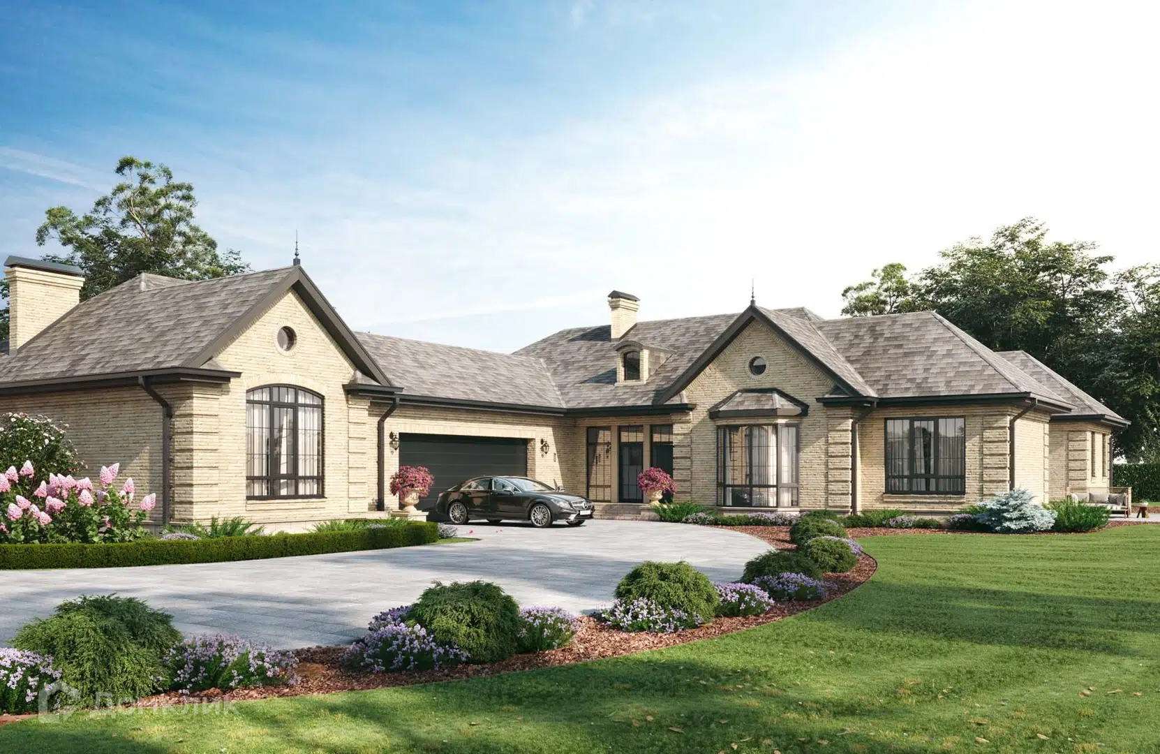 Проект дома «Проект И-264-2» компании Новация из материала Керамические блоки площадью 390м² под ключ за 21060000₽ в Донецке | 1 этаж, 5 спален, 4 санузла – Домклик