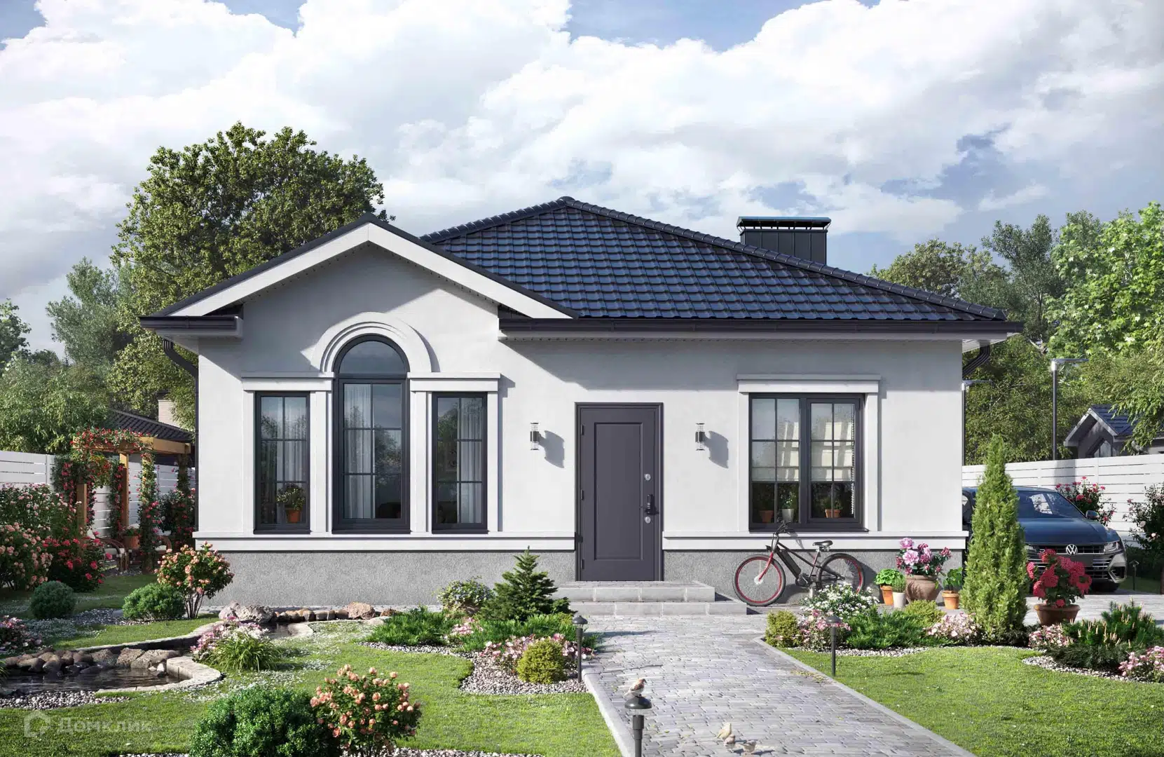 Проект дома «Проект №310» компании СК НОВАЦИЯ Санкт-Петербург и ЛО из материала Газобетонные блоки площадью 84м² под ключ за 6450000₽ в Донецке | 1 этаж, 3 спальни, 1 санузел – Домклик