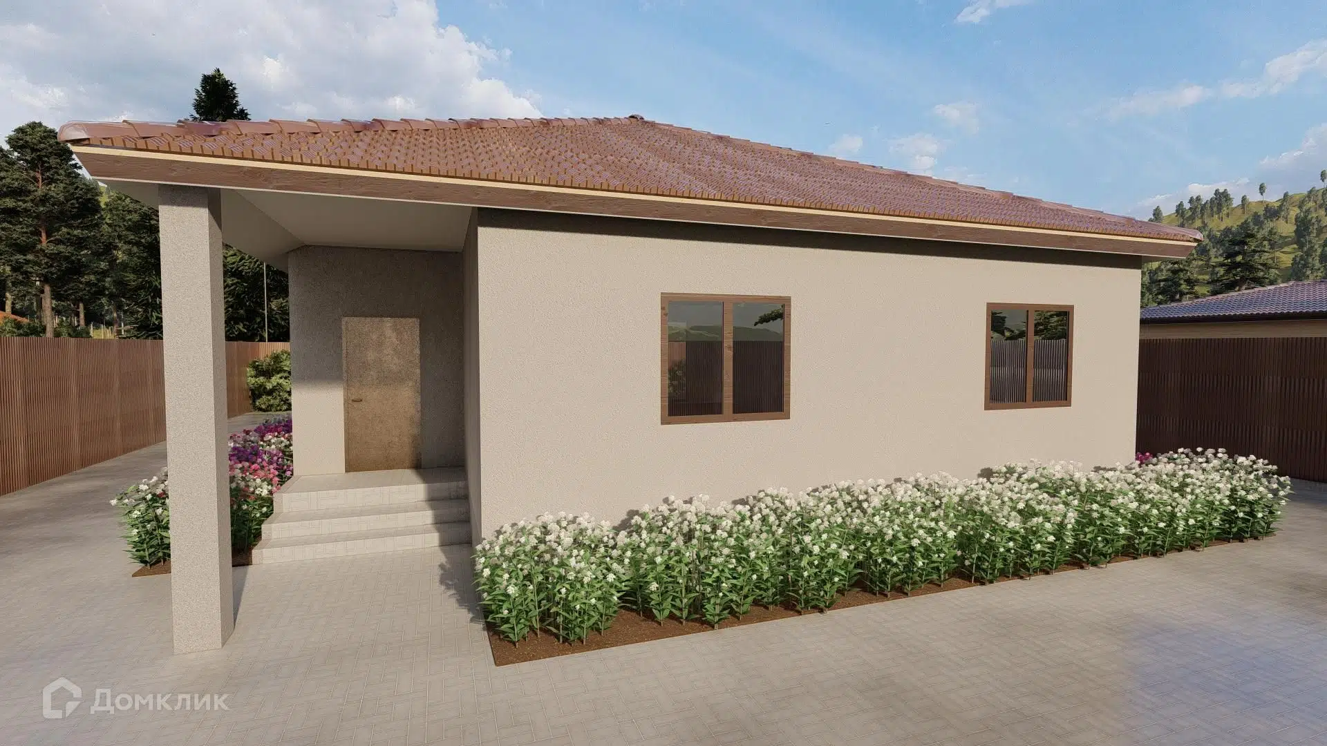 Проект дома «Проект №13» компании СК «Созвездие» из материала Газобетонные блоки площадью 95.6м² под ключ за 9884081₽ в Донецке | 1 этаж, 3 спальни, 1 санузел – Домклик