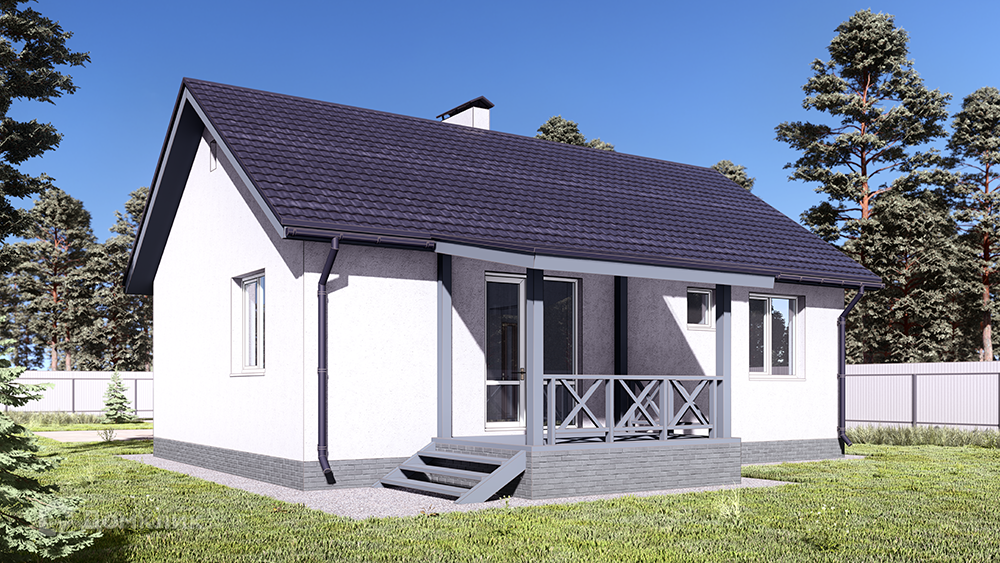 Проект дома «NHD-154» компании NEW HOUSE DEVELOPMENT из материала Газобетонные блоки площадью 85.3м² под ключ за 5786250₽ в Донецке | 1 этаж, 3 спальни, 1 санузел – Домклик