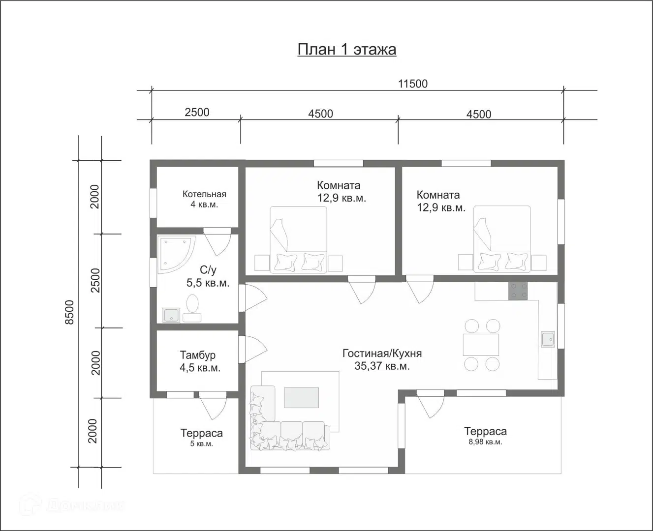 Планировка 1 этаж этажа