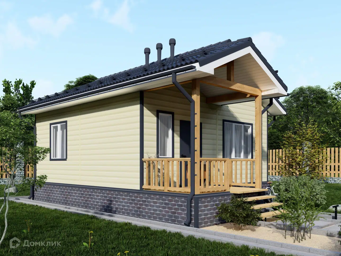 Проект дома «Проект "7х7"» компании Альфа SIP из материала SIP-панели площадью 49м² под ключ за 1635870₽ в Донецке | 1 этаж, 1 спальня, 1 санузел – Домклик