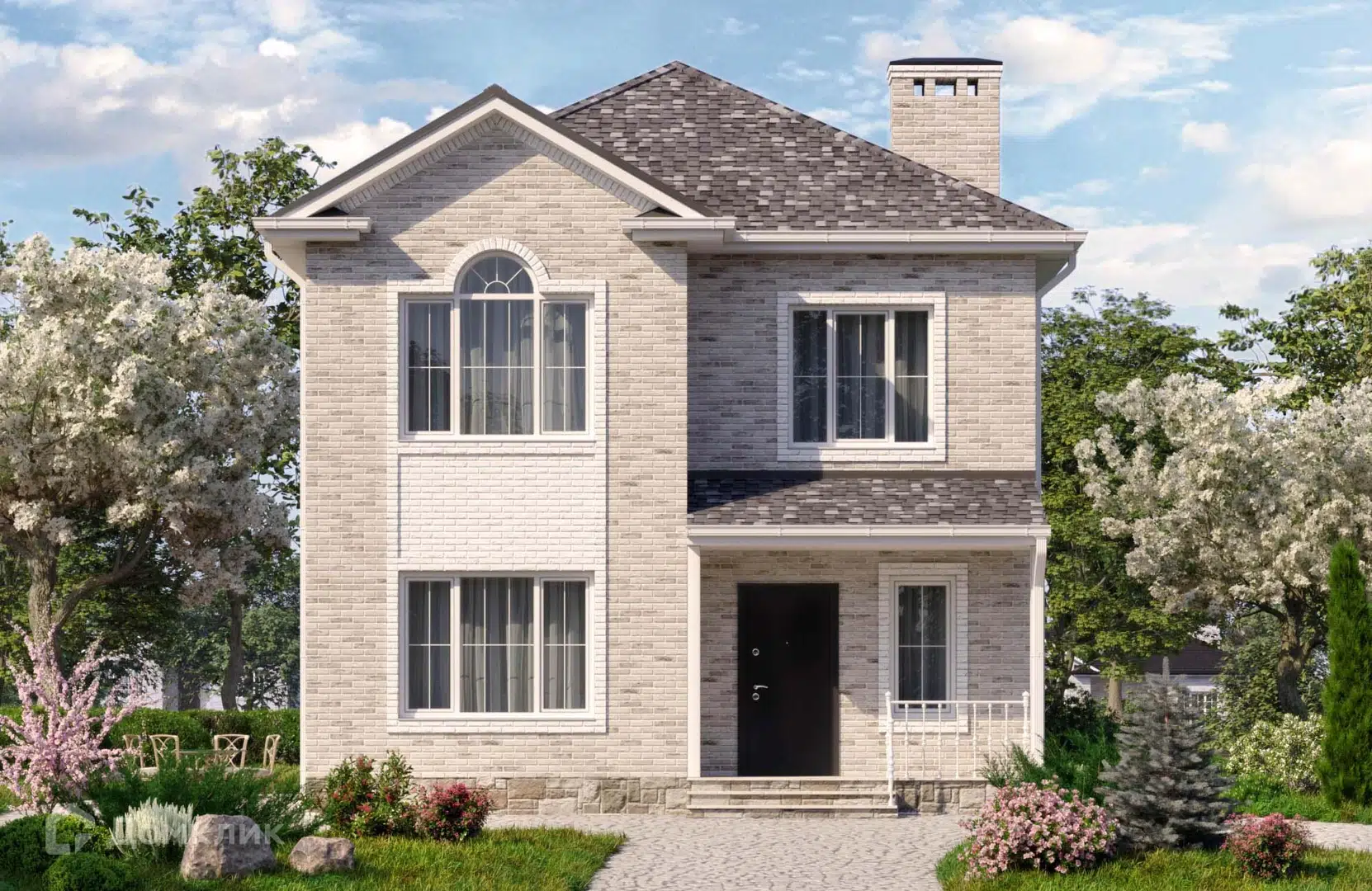 Проект дома «Проект №160» компании Новация из материала Газобетонные блоки площадью 135м² под ключ за 7750000₽ в Донецке | 2 этажа, 4 спальни, 3 санузла – Домклик