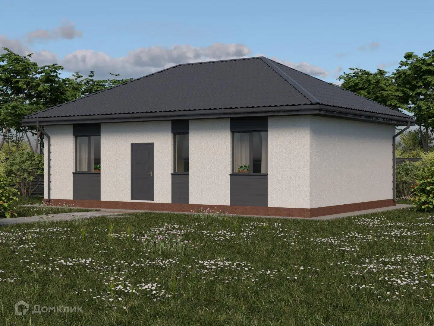 Проект дома «КС-14» компании КомфортСтрой64 из материала Керамические блоки площадью 80м² под ключ за 7630000₽ в Донецке | 1 этаж, 3 спальни, 1 санузел – Домклик