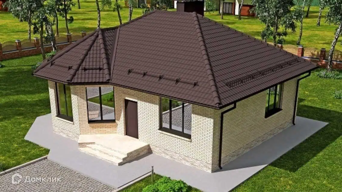 Проект дома «Дом 75 м²» компании ООО «Фасад-Сити» из материала Газобетонные блоки площадью 75.86м² под ключ за 4500000₽ в Донецке | 1 этаж, 2 спальни, 1 санузел – Домклик