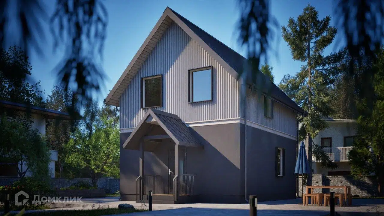 Проект дома «КД-Ц» компании ГУРУС из материала Каркасный дом площадью 104м² под ключ за 8840000₽ в Донецке | 2 этажа, 3 спальни, 2 санузла – Домклик