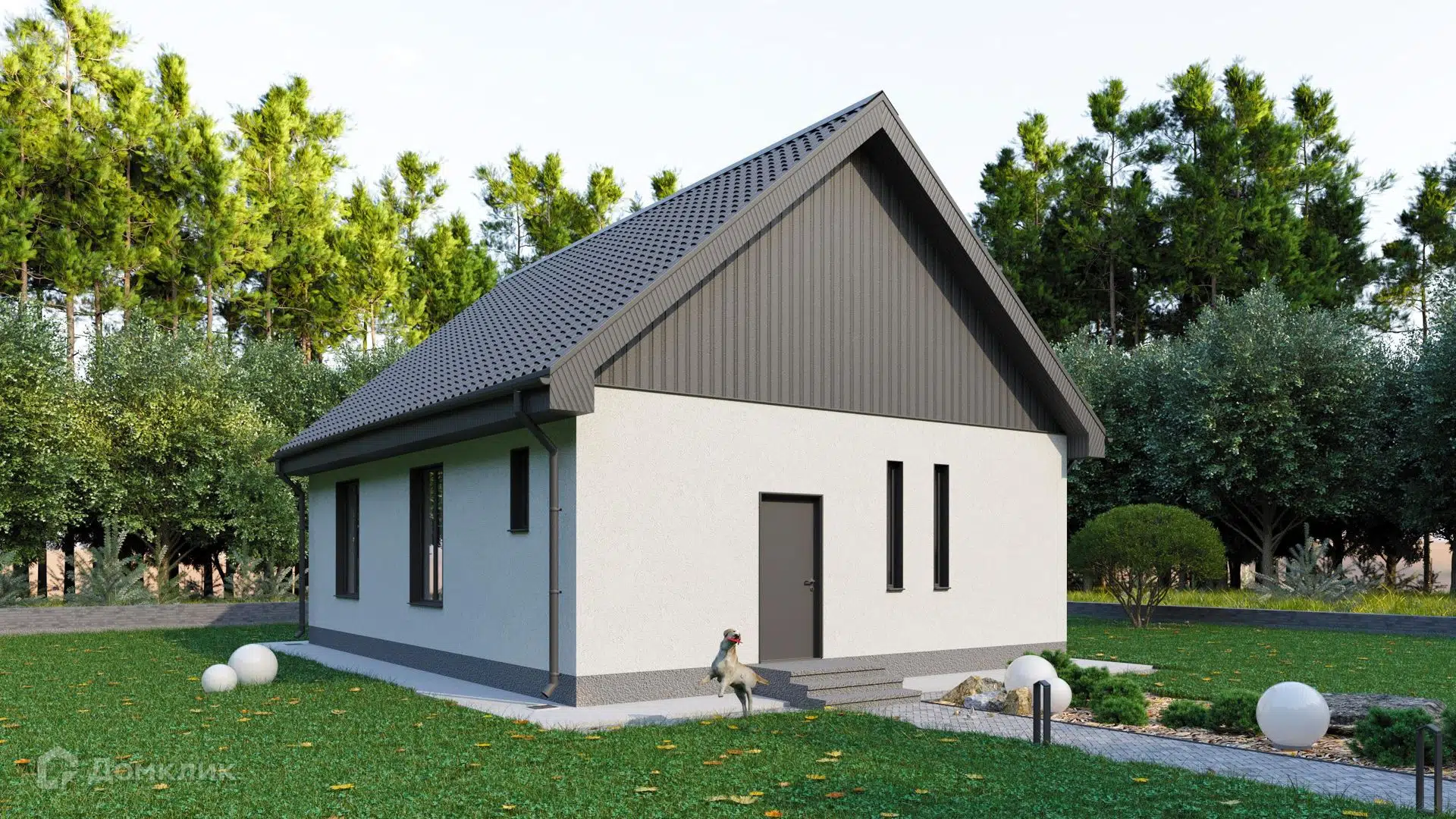 Проект дома «Дом 75м2» компании Хороший Дом из материала Газобетонные блоки площадью 75м² под ключ за 6140000₽ в Луганске | 1 этаж, 2 спальни, 1 санузел – Домклик