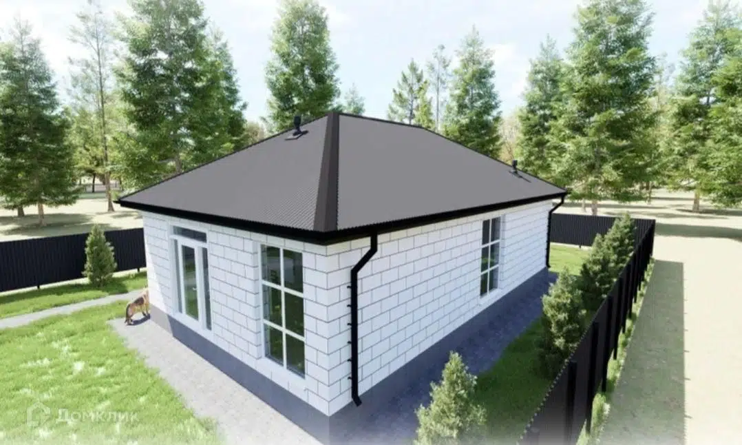 Проект дома «Фантазия» компании Строим45 из материала Газобетонные блоки площадью 76м² под ключ за 4940000₽ в Донецке | 1 этаж, 3 спальни, 1 санузел – Домклик