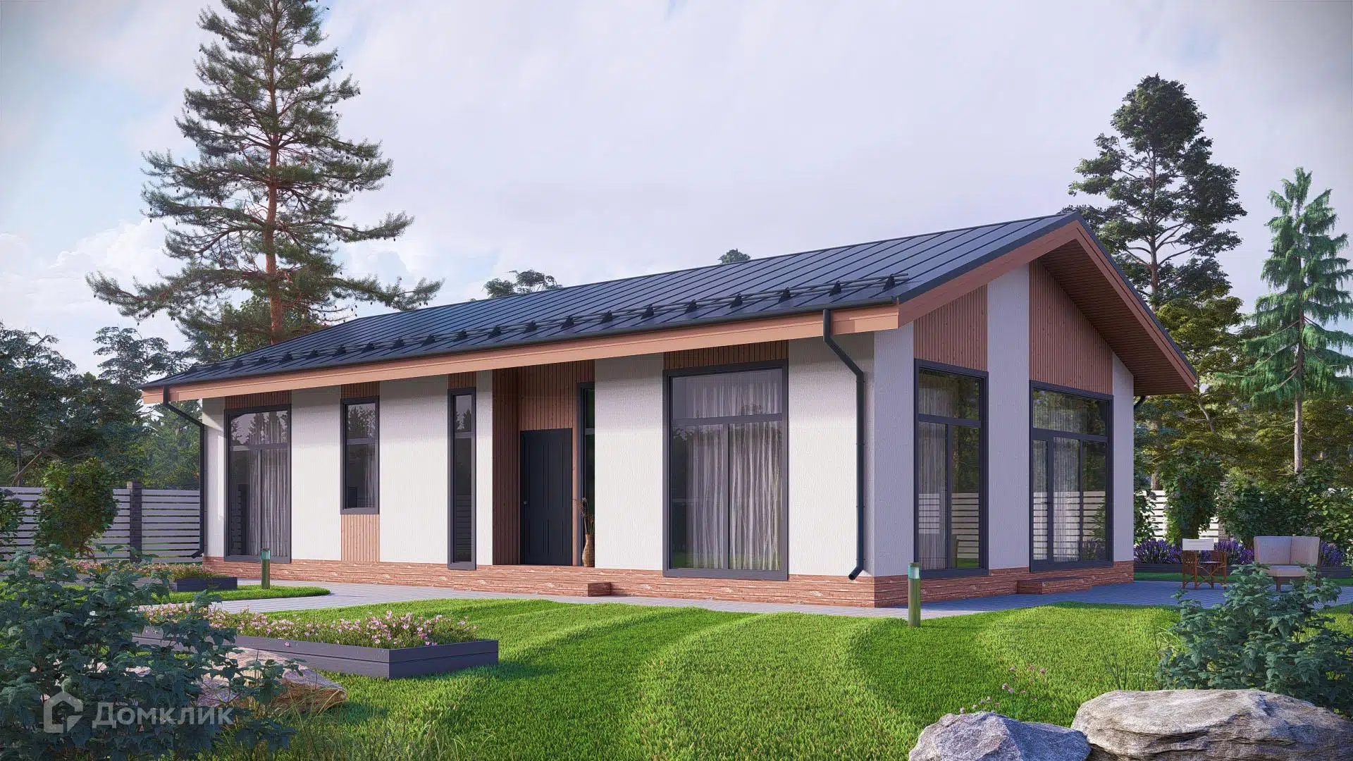 Проект дома «Стиль М112D» компании Жилстройгрупп из материала Газобетонные блоки площадью 112м² под ключ за 6277000₽ в Донецке | 1 этаж, 3 спальни, 2 санузла – Домклик