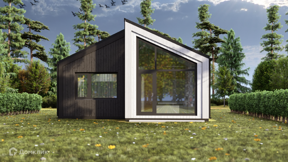 Проект дома «Скандинавский барнхаус 56» компании NORTH HOUSE из материала Каркасный дом площадью 53.5м² под ключ за 5050000₽ в Донецке | 1 этаж, 2 спальни, 1 санузел – Домклик