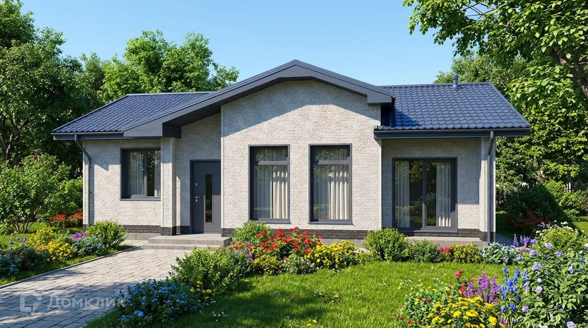 Проект дома «ДМ 3» компании СК Восток Строй из материала Газобетонные блоки площадью 100м² под ключ за 9600000₽ в Донецке | 1 этаж, 3 спальни, 1 санузел – Домклик