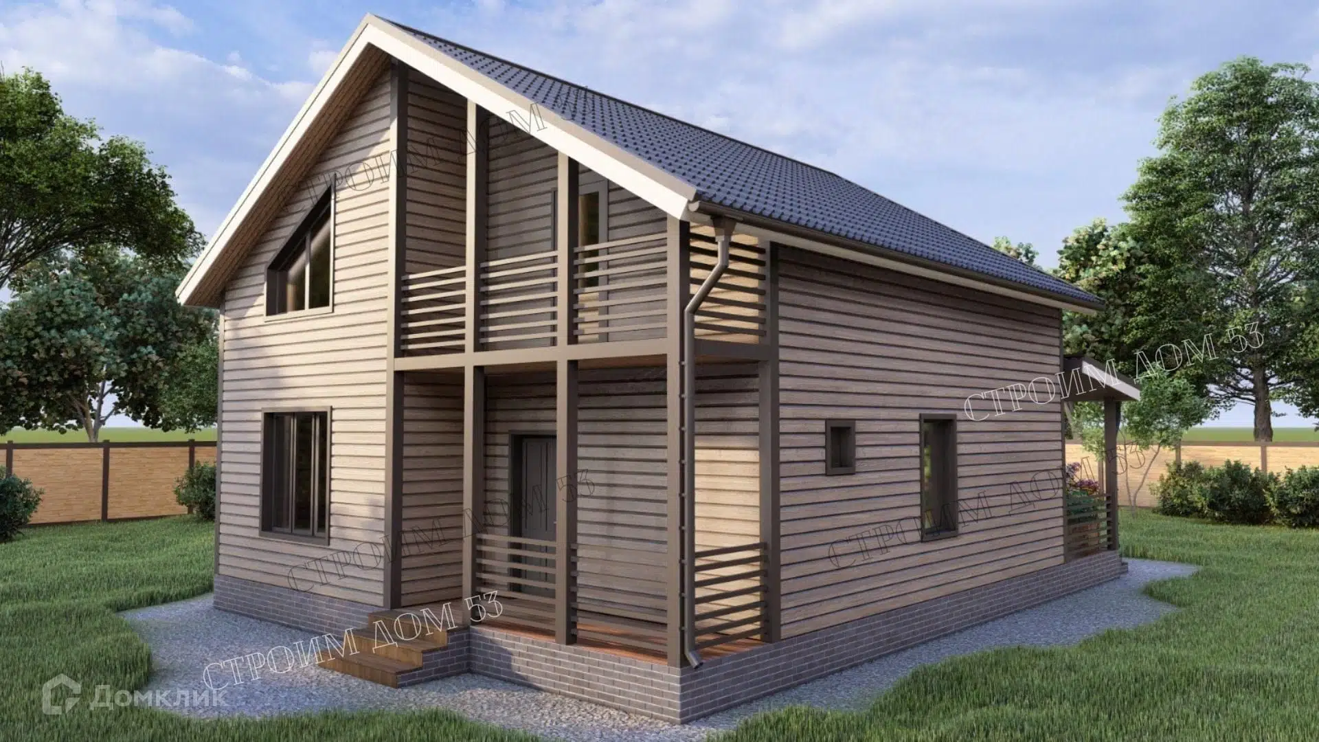 Проект дома «Каркасный дом 9х12 м, КД-41» компании СК Строим Дом 53 из материала Каркасный дом площадью 173.3м² под ключ за 5170000₽ в Донецке | 2 этажа, 5 спален, 2 санузла – Домклик