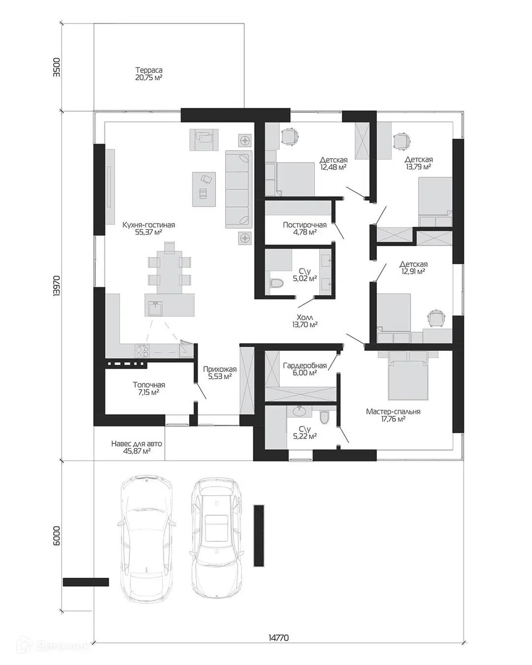 Планировка 1 этажа