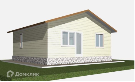 Проект дома «Загородный одноэтажный дом - Оптимальный» компании ТСК ЭнСтрой из материала SIP-панели площадью 55м² под ключ за 2704000₽ в Донецке | 1 этаж, 2 спальни, 1 санузел – Домклик