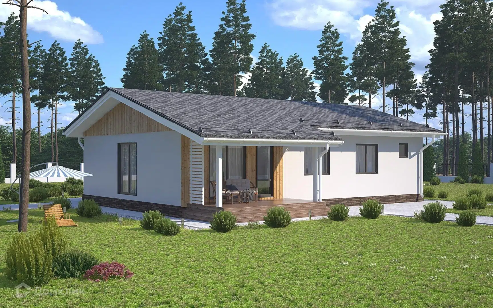 Проект дома «Вирджиния» компании Теплодина из материала Газобетонные блоки площадью 117.6м² под ключ за 8820000₽ в Донецке | 1 этаж, 3 спальни, 2 санузла – Домклик