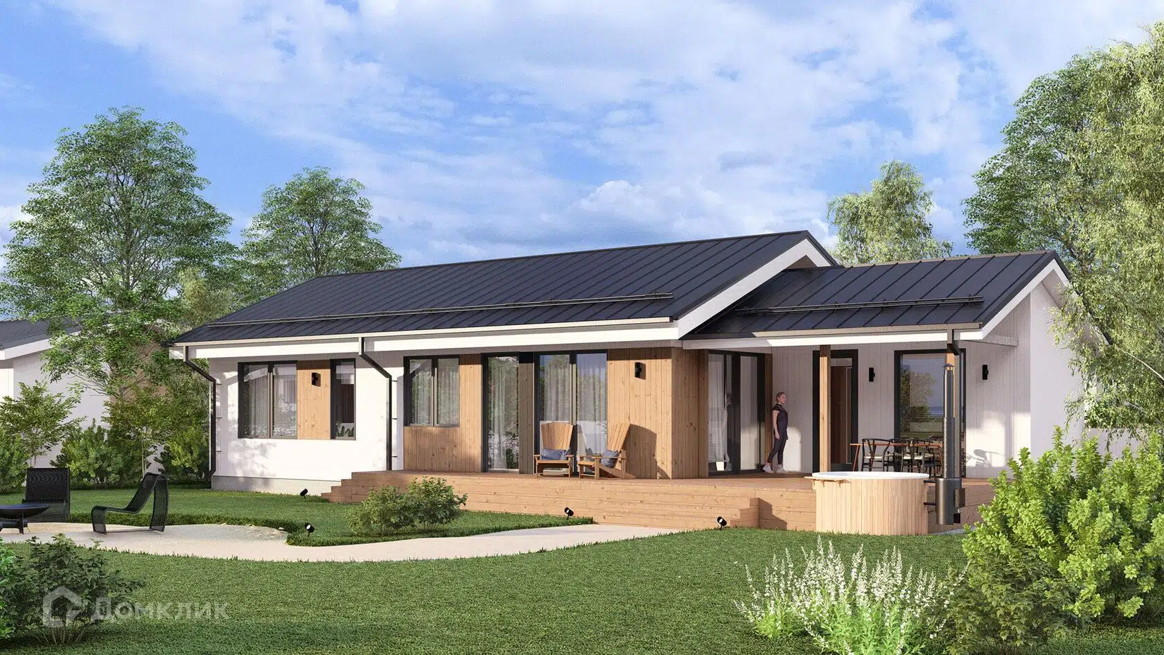 Проект дома «Шведский 95» компании Авангард Строй из материала Панельно-каркасная технология площадью 127.3м² под ключ за 6556000₽ в Донецке | 1 этаж, 3 спальни, 2 санузла – Домклик