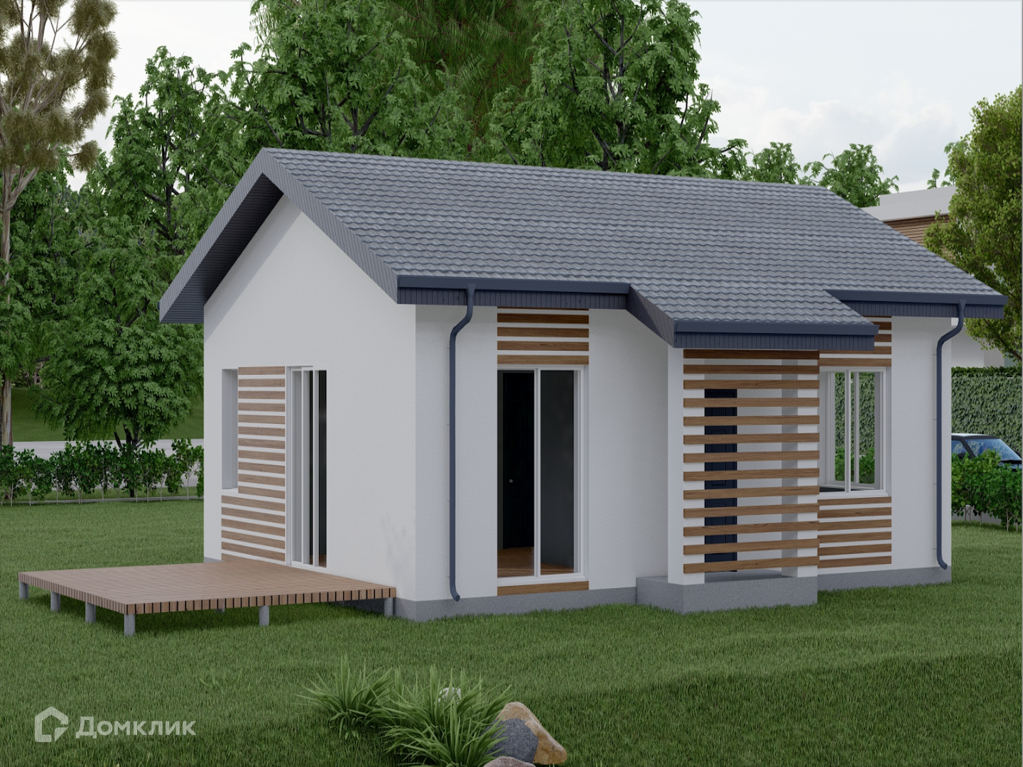 Проект дома «R-81» компании Regnum из материала Керамзитобетонные блоки площадью 83м² под ключ за 4800000₽ в Донецке | 1 этаж, 2 спальни, 1 санузел – Домклик