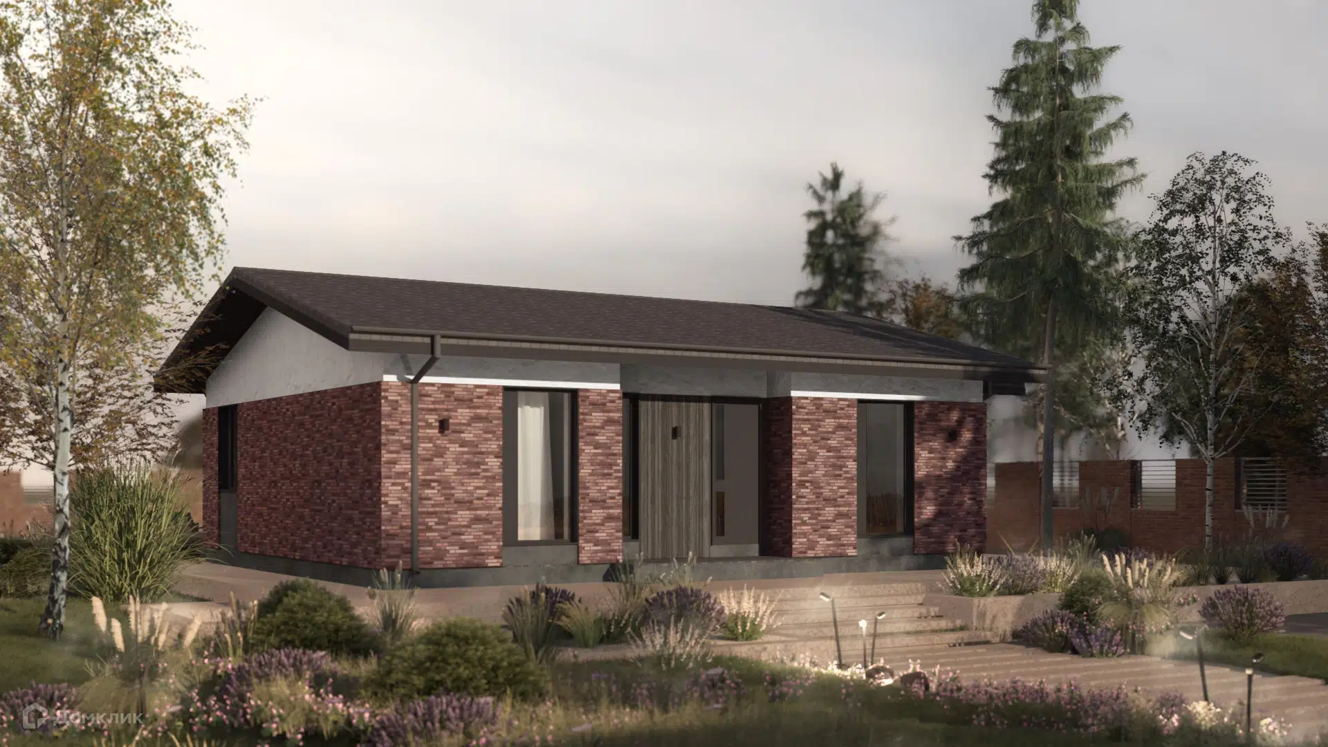 Проект дома «К-104» компании СК «КИТ» из материала Газобетонные блоки площадью 104.5м² под ключ за 8680000₽ в Луганске | 1 этаж, 4 спальни, 2 санузла – Домклик