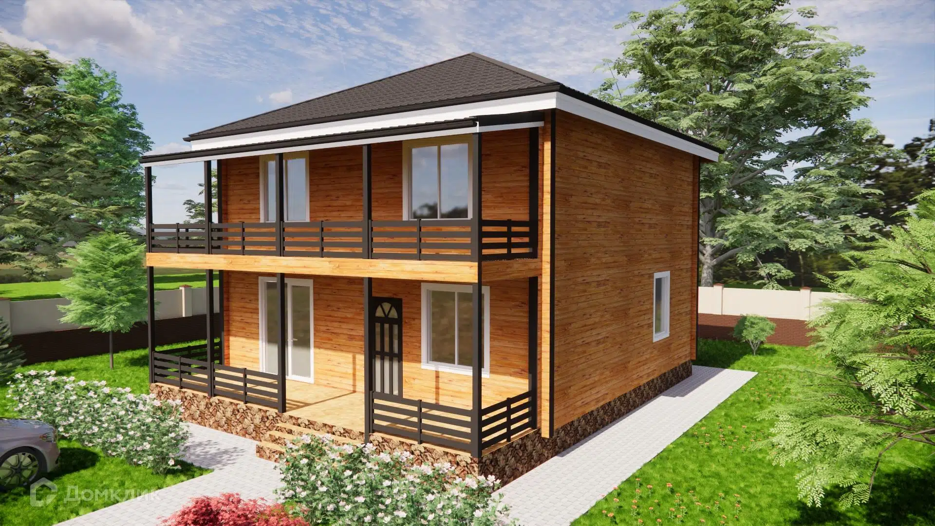 Проект дома «Семейный» компании ИП Зуева Марина Аркадьевна из материала Брус естественной влажности площадью 176м² под ключ за 7510000₽ в Донецке | 2 этажа, 4 спальни, 1 санузел – Домклик