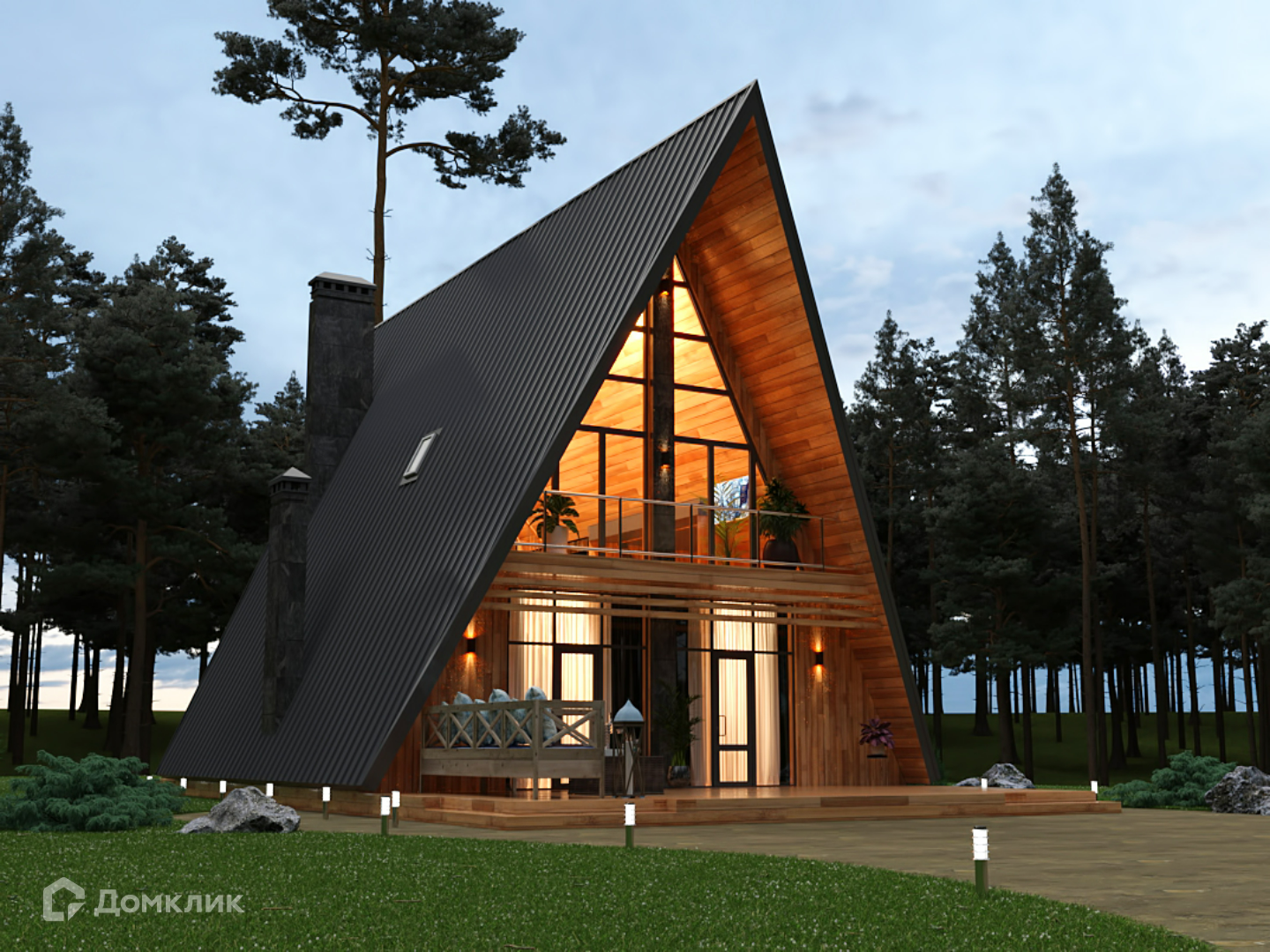 Проект дома «Хай Ривер» компании Вигвам.ру из материала Каркасный дом площадью 236.6м² под ключ за 9366134₽ в Донецке | 2 этажа, 2 спальни, 1 санузел – Домклик