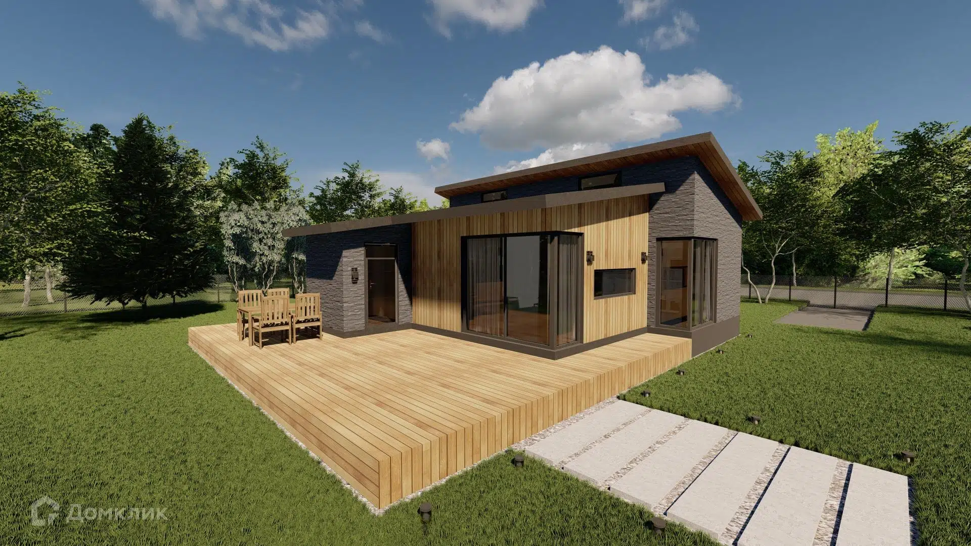 Проект дома «Neo 65» компании LoftHouse из материала Каркасный дом площадью 65м² под ключ за 7500000₽ в Луганске | 1 этаж, 2 спальни, 1 санузел – Домклик