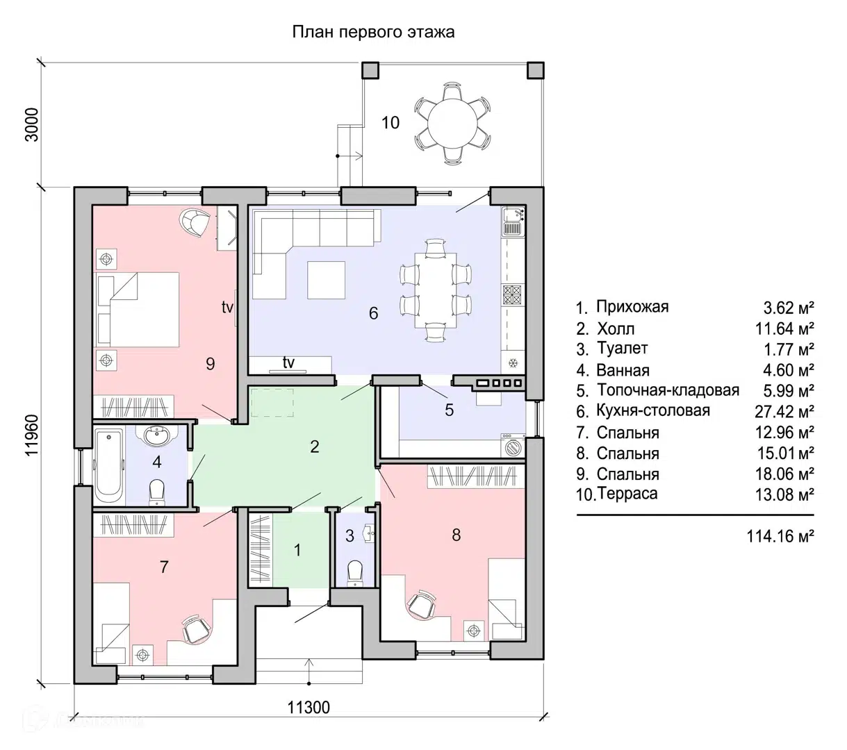 Планировка 1 этаж этажа