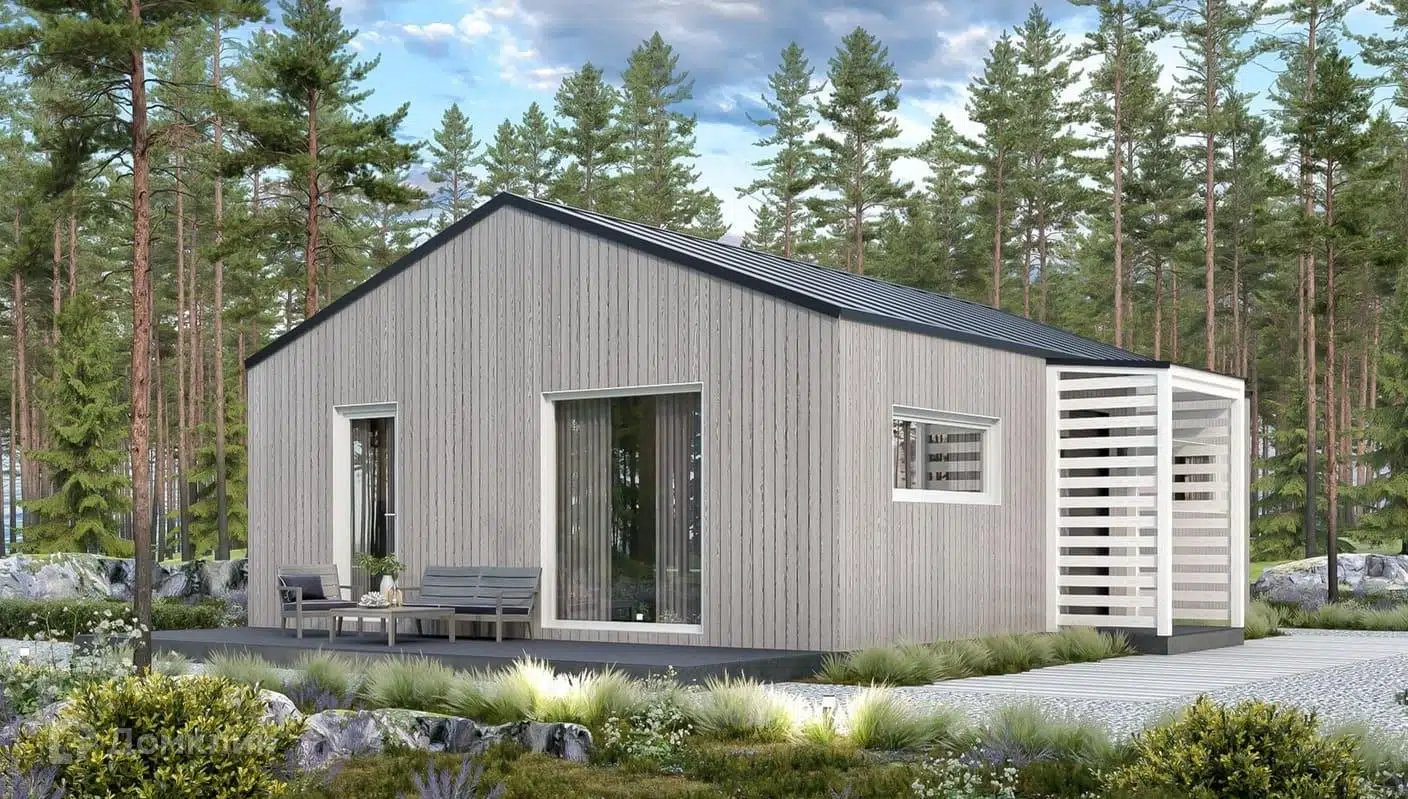 Проект дома «СИП С72» компании ЙОЛО ХАУС из материала SIP-панели площадью 72м² под ключ за 2900000₽ в Донецке | 1 этаж, 2 спальни, 1 санузел – Домклик