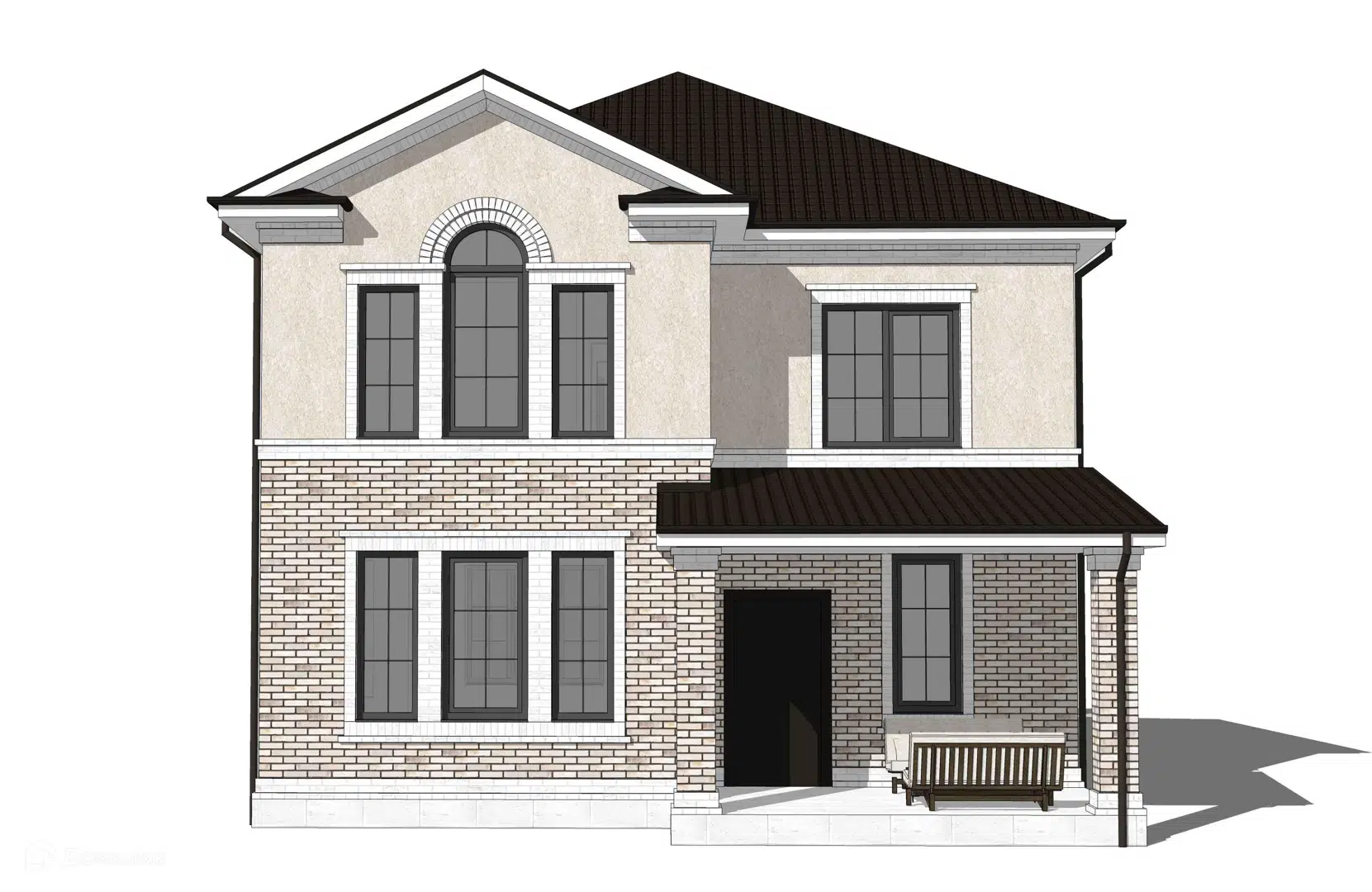 Проект дома «Проект №205» компании Новация из материала Керамические блоки площадью 130м² под ключ за 7150000₽ в Донецке | 2 этажа, 4 спальни, 2 санузла – Домклик