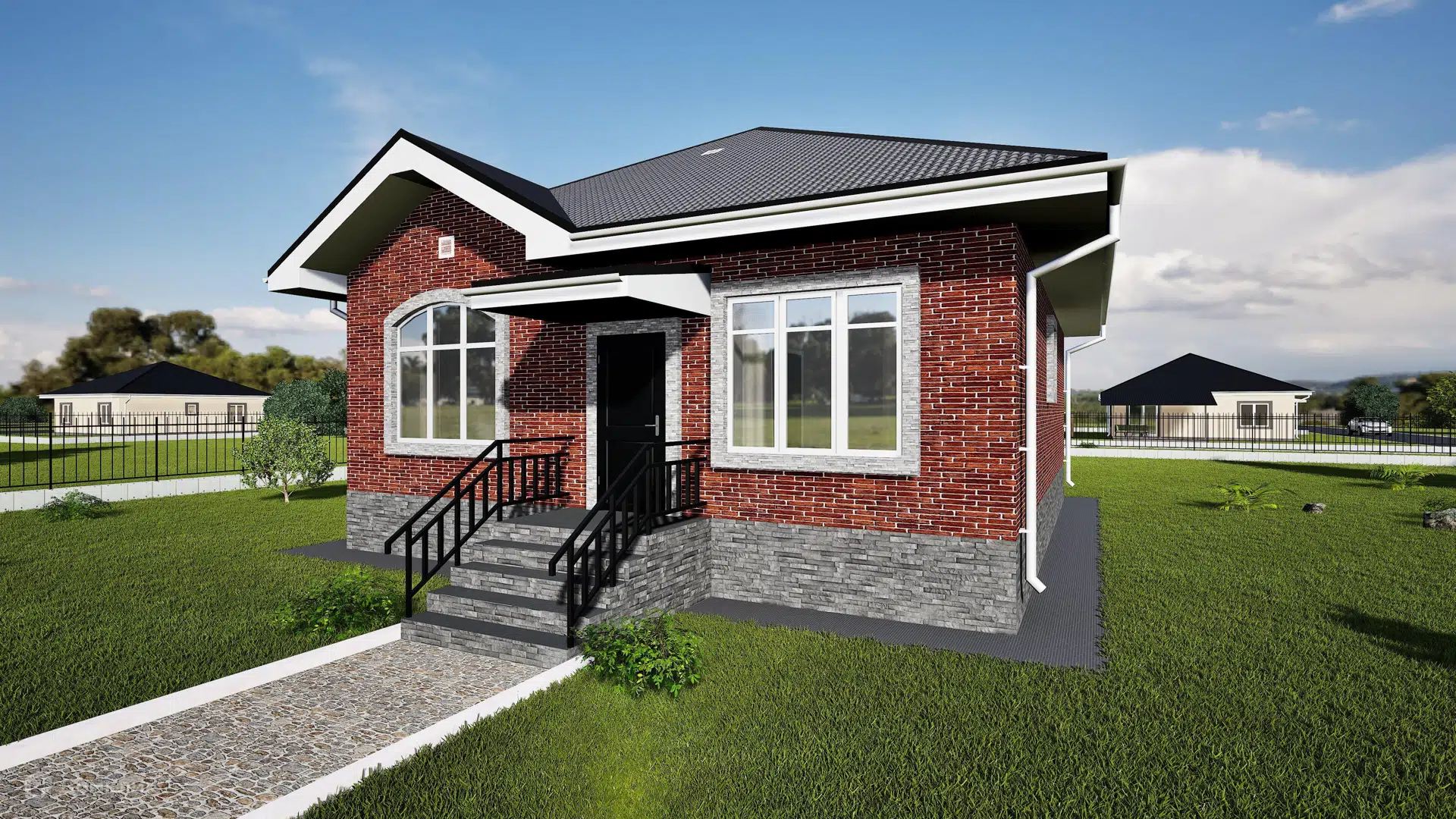 Проект дома «Оазис 2» компании «Наша Маша»(ИП Каткова А.В.) из материала Газобетонные блоки площадью 86.11м² под ключ за 5700000₽ в Донецке | 1 этаж, 3 спальни, 1 санузел – Домклик