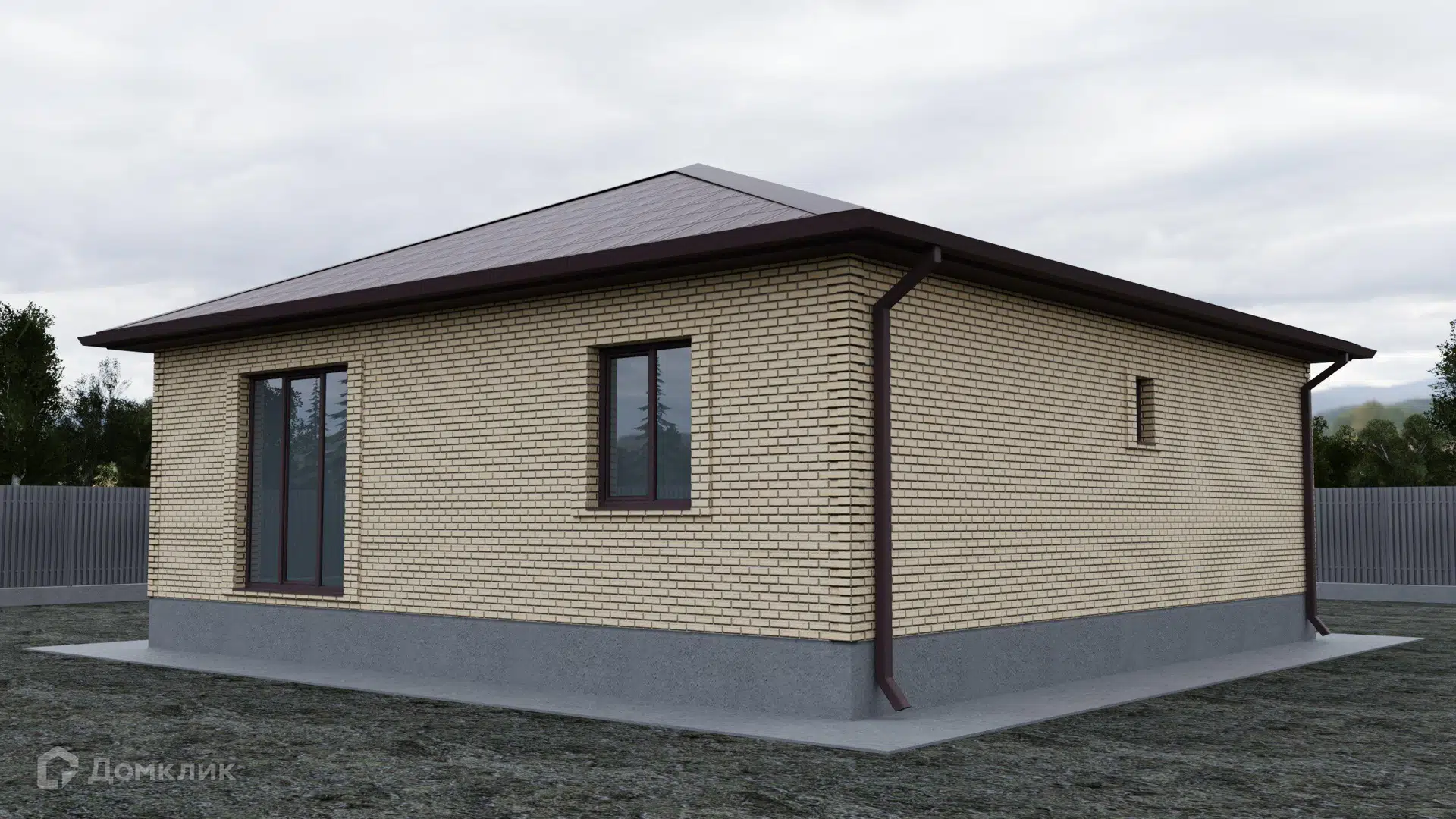 Проект дома «проект 4» компании Ваш выбор из материала Керамические блоки площадью 80.1м² под ключ за 5200000₽ в Донецке | 1 этаж, 3 спальни, 1 санузел – Домклик