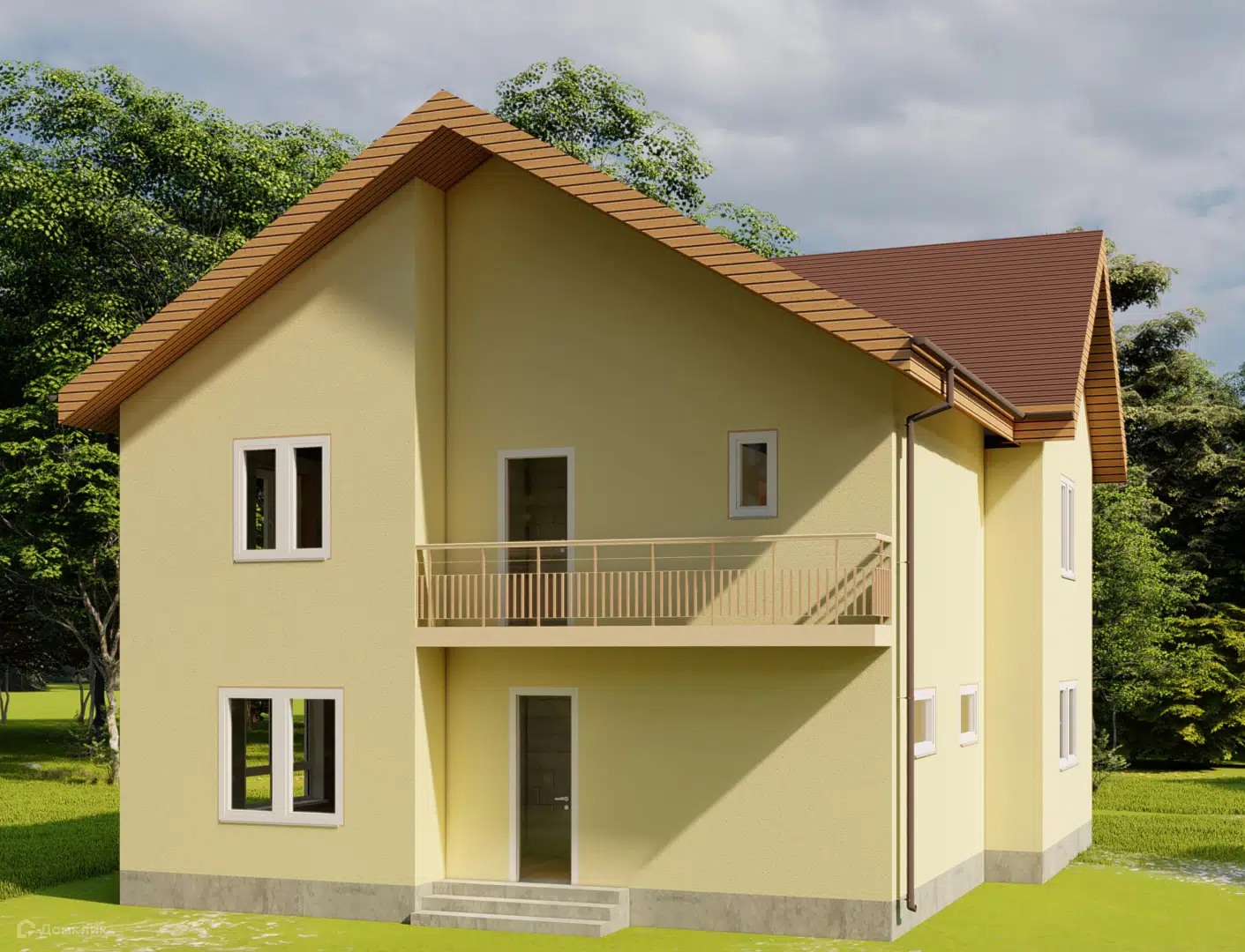 Проект дома «Тобол» компании Строим45 из материала Керамзитобетонные блоки площадью 175.6м² под ключ за 8536000₽ в Донецке | 2 этажа, 3 спальни, 2 санузла – Домклик