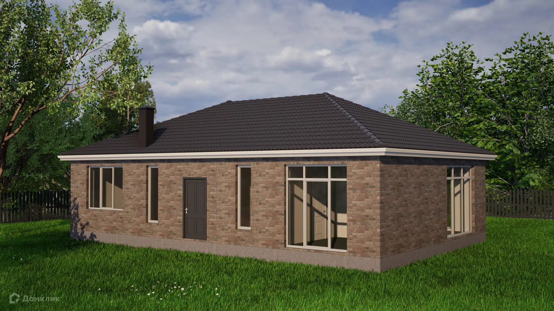 Проект дома «Проект - 61522» компании ИП Петрова В.В. из материала Кирпич площадью 110м² под ключ за 5280000₽ в Донецке | 1 этаж, 3 спальни, 2 санузла – Домклик