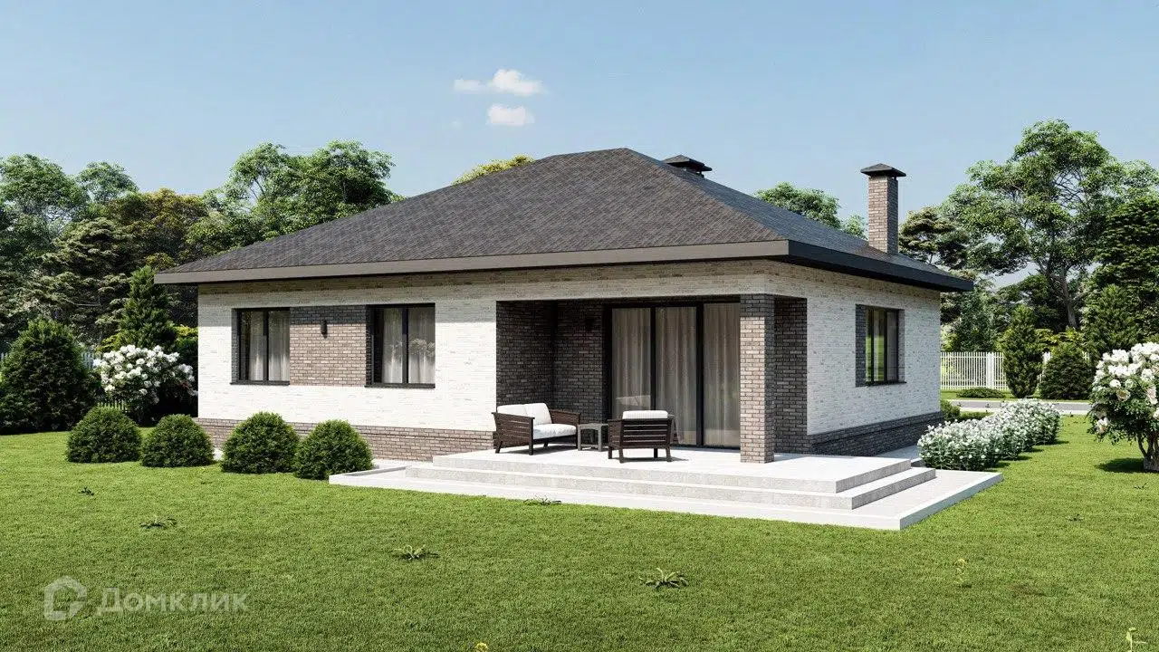 Проект дома «Марьянский» компании CвойДом-КРД.РФ из материала Газобетонные блоки площадью 102м² под ключ за 5990000₽ в Луганске | 1 этаж, 3 спальни, 2 санузла – Домклик