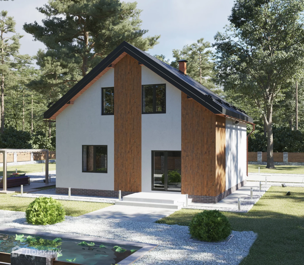 Проект дома «Искренность SIP» компании Сапфир из материала SIP-панели площадью 98м² под ключ за 5589000₽ в Донецке | 2 этажа, 3 спальни, 2 санузла – Домклик