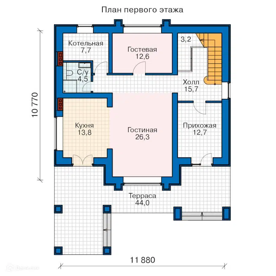 Планировка 1 этажа