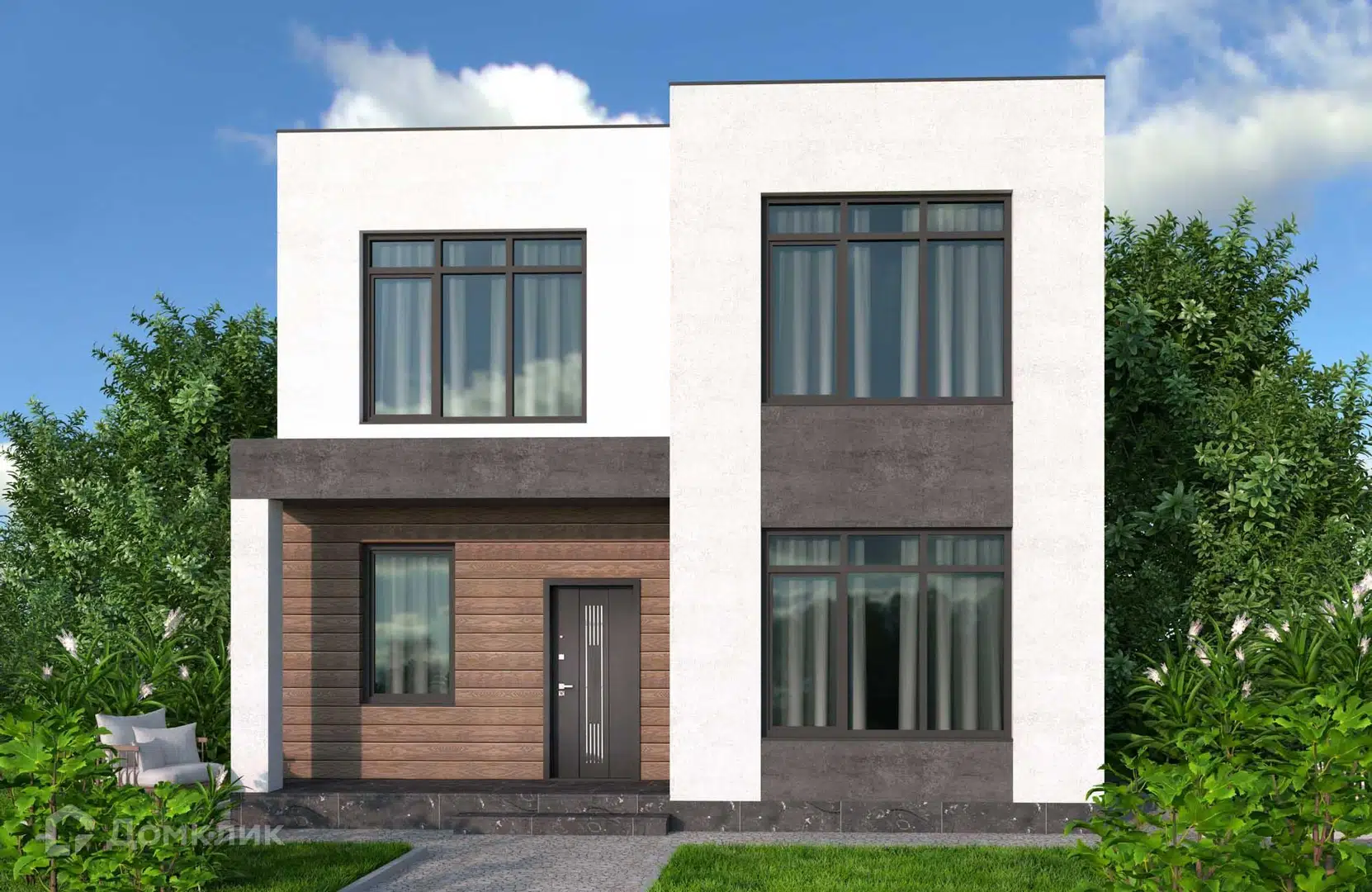 Проект дома «Проект №357» компании Новация из материала Газобетонные блоки площадью 126м² под ключ за 6966850₽ в Донецке | 2 этажа, 4 спальни, 2 санузла – Домклик