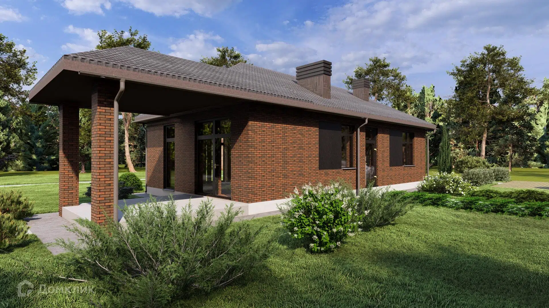 Проект дома «Семейный-88» компании СК «Автор Комфорта» из материала Газосиликатные блоки площадью 88.4м² под ключ за 4840000₽ в Донецке | 1 этаж, 3 спальни, 2 санузла – Домклик