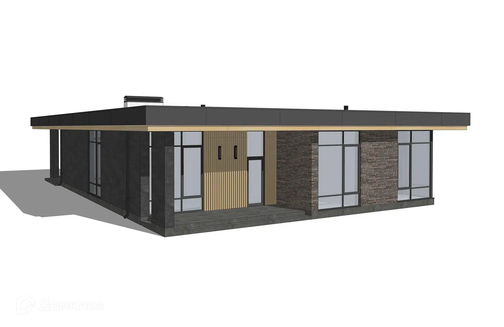 Проект дома «Проект №443» компании Новация из материала Керамические блоки площадью 183м² под ключ за 9902500₽ в Донецке | 1 этаж, 4 спальни, 3 санузла – Домклик