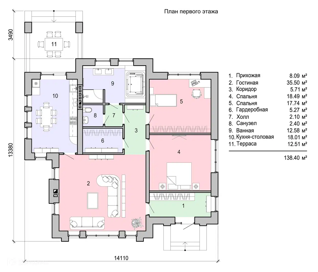 Планировка 1 этаж этажа