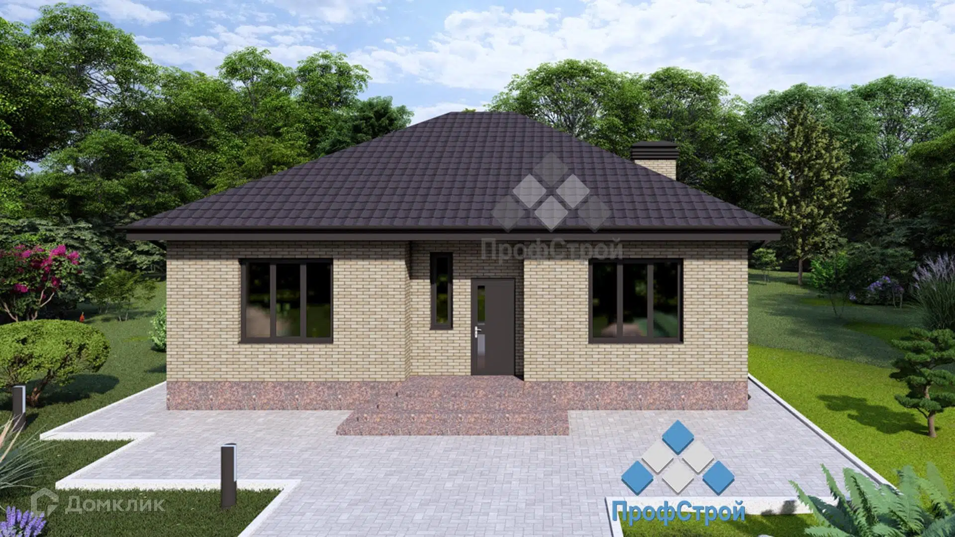 Проект дома «Эрида» компании ПрофСтрой из материала Газобетонные блоки площадью 101.49м² под ключ за 5650000₽ в Донецке | 1 этаж, 3 спальни, 2 санузла – Домклик