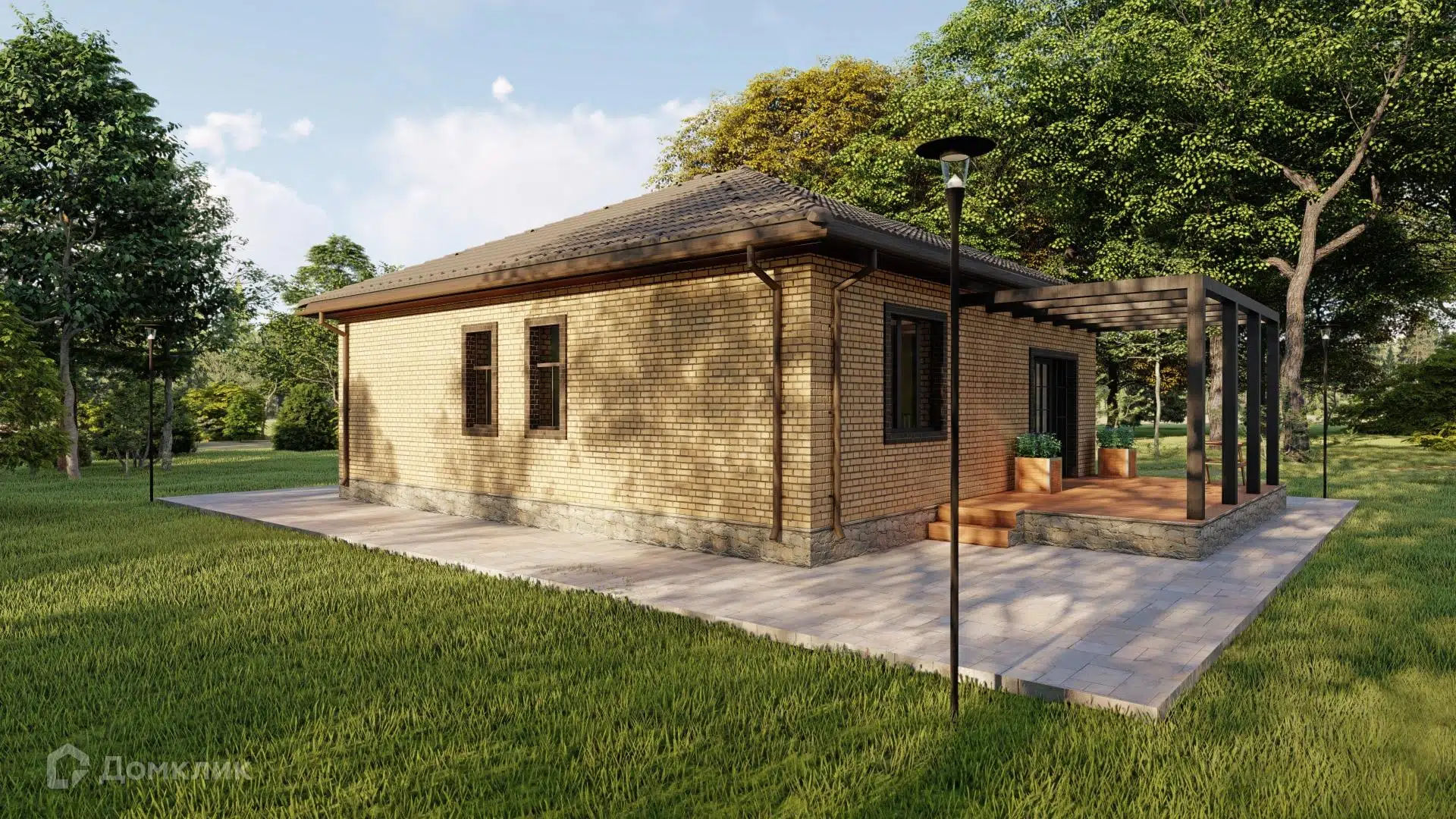 Проект дома «КС-3» компании Красный слон из материала Кирпич площадью 78.13м² под ключ за 4700000₽ в Донецке | 1 этаж, 2 спальни, 1 санузел – Домклик