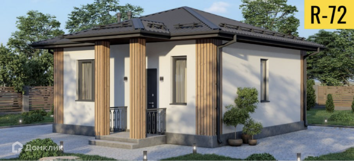 Проект дома «R-72» компании Regnum из материала Керамзитобетонные блоки площадью 68.7м² под ключ за 5720000₽ в Донецке | 1 этаж, 2 спальни, 1 санузел – Домклик