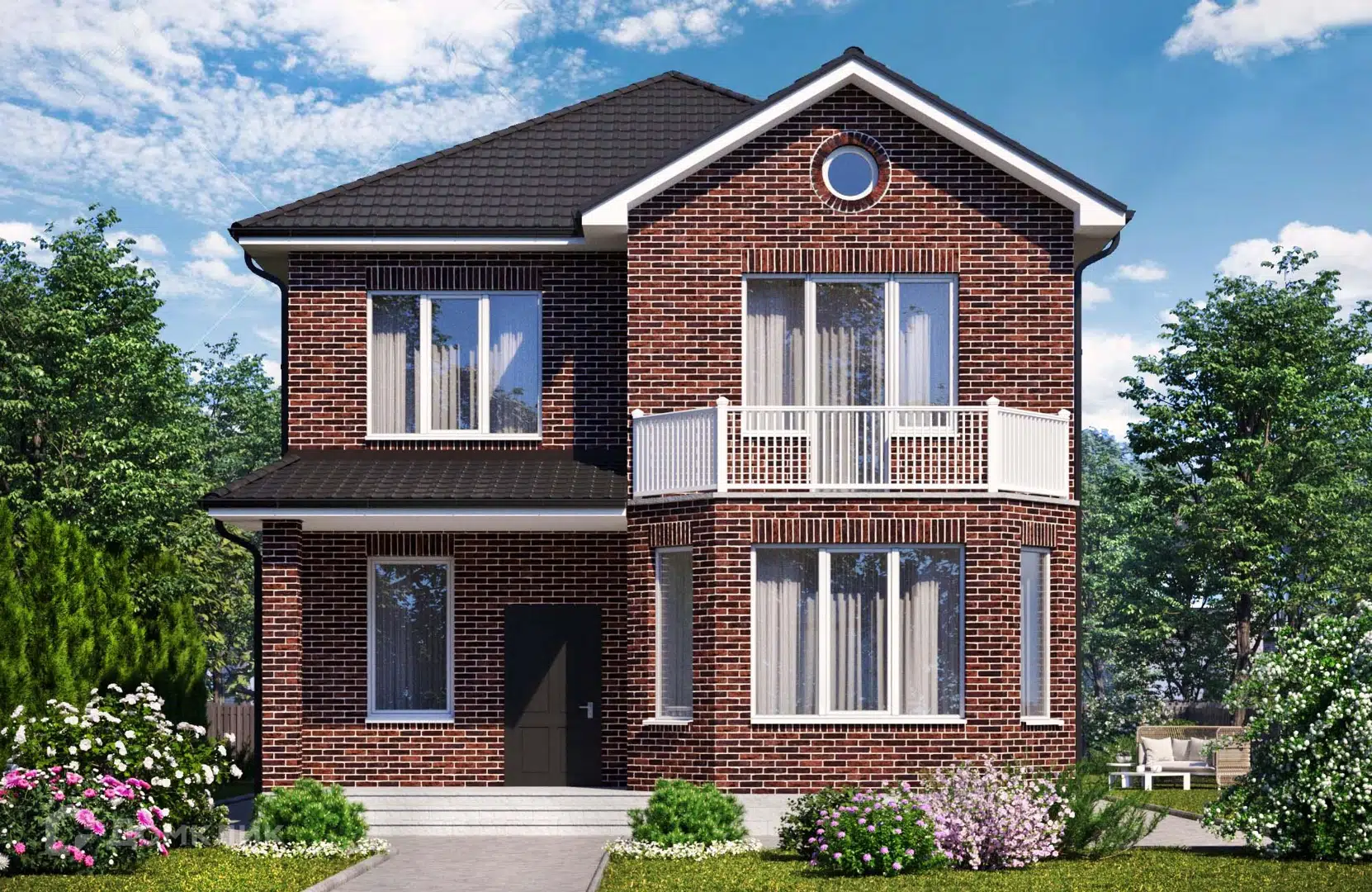 Проект дома «Проект №207» компании Новация из материала Керамические блоки площадью 161м² под ключ за 8893500₽ в Донецке | 2 этажа, 3 спальни, 2 санузла – Домклик