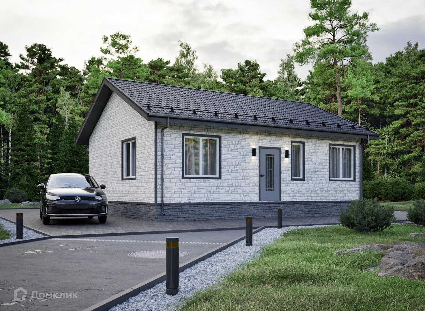 Проект дома «P-H 1/9» компании Perfect House г. Ханты-Мансийск из материала Каркасный дом площадью 71.84м² под ключ за 5200000₽ в Луганске | 1 этаж, 2 спальни, 1 санузел – Домклик